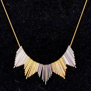 Metal multi color, geometric necklace N128